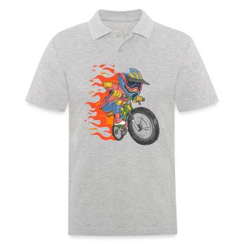 Bikers with flames - Men's Polo Shirt - heather grey - Front - Kai (181cm)
