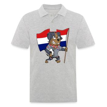 Croatie Fan Dog - Polo Homme - gris chiné - Devant - Kai (181cm)