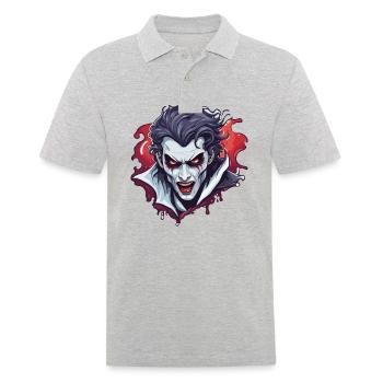 Vampire / Dracula / Bloodsucker / Halloween / Myth - Men's Polo Shirt - heather grey - Front - Kai (181cm)