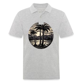 Strand / Insel / Urlaub / Sommer / Sonne / Meer - Männer Poloshirt - Grau meliert - Vorne - Kai (181cm)