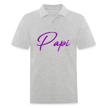 OPA. OPA. PAPA. VATERTAG. FROHER VATERTAG. - Männer Poloshirt - Grau meliert - Vorne - Kai (181cm)