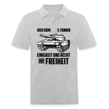 Panzerfahrer Deutsche Raubkatzen Panzer - Männer Poloshirt - Grau meliert - Vorne - Kai (181cm)