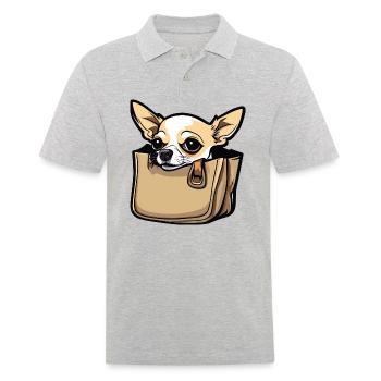 Chihuahua / small dog / animal / tiny / breed - Men's Polo Shirt - heather grey - Front - Kai (181cm)
