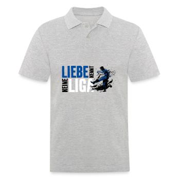 LIEBE KENNT KEINE LIGA - Männer Poloshirt - Grau meliert - Vorne - Kai (181cm)