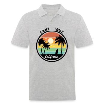 Santa Cruz Vintage CA Californien Surfer Geschenk - Männer Poloshirt - Grau meliert - Vorne - Kai (181cm)