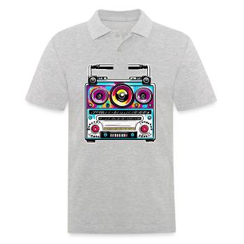 Radio / Analogique / Musique / Fréquence / Haut-parleurs - Polo Homme - gris chiné - Devant - Kai (181cm)