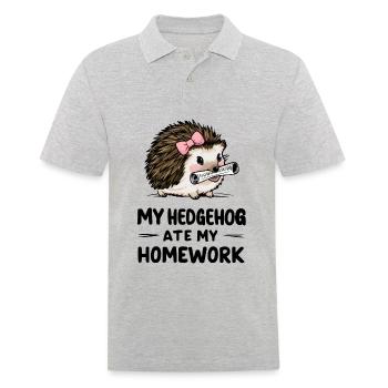 Mon hérisson a mangé mes devoirs - Polo Homme - gris chiné - Devant - Kai (181cm)