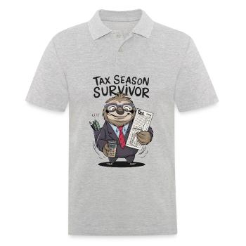 Survivant de la saison des impôts - Polo Homme - gris chiné - Devant - Kai (181cm)