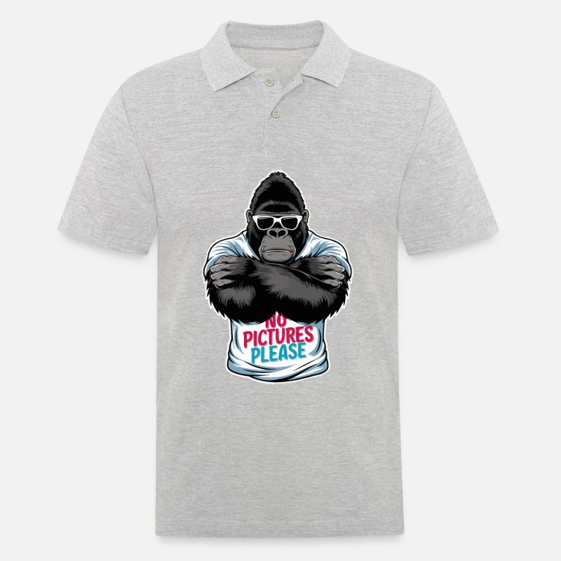 Keine Bilder bitte - Männer Poloshirt - Grau meliert