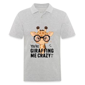 Verrückte Giraffe, You’re giraffing me crazy - Männer Poloshirt - Grau meliert - Vorne - Kai (181cm)