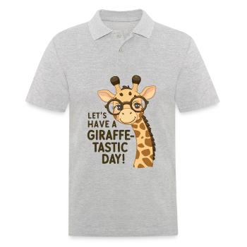Lasst uns einen fantastischen Tag haben - Giraffe - Männer Poloshirt - Grau meliert - Vorne - Kai (181cm)