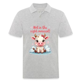 Süße traurige Kuh nicht in der richtigen Stimmung - Männer Poloshirt - Grau meliert - Vorne - Kai (181cm)