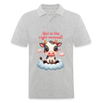Süße traurige Kuh nicht in der richtigen Stimmung - Männer Poloshirt - Grau meliert - Vorne - Kai (181cm)