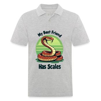 Mein bester Freund hat Schuppen Schlangenliebhaber - Männer Poloshirt - Grau meliert - Vorne - Kai (181cm)