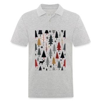 Scandinavian Christmas Elements and Winter Trees - Men's Polo Shirt - heather grey - Front - Kai (181cm)