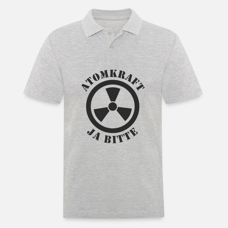 Atomkraft, Ja bitte - Männer Poloshirt - Grau meliert