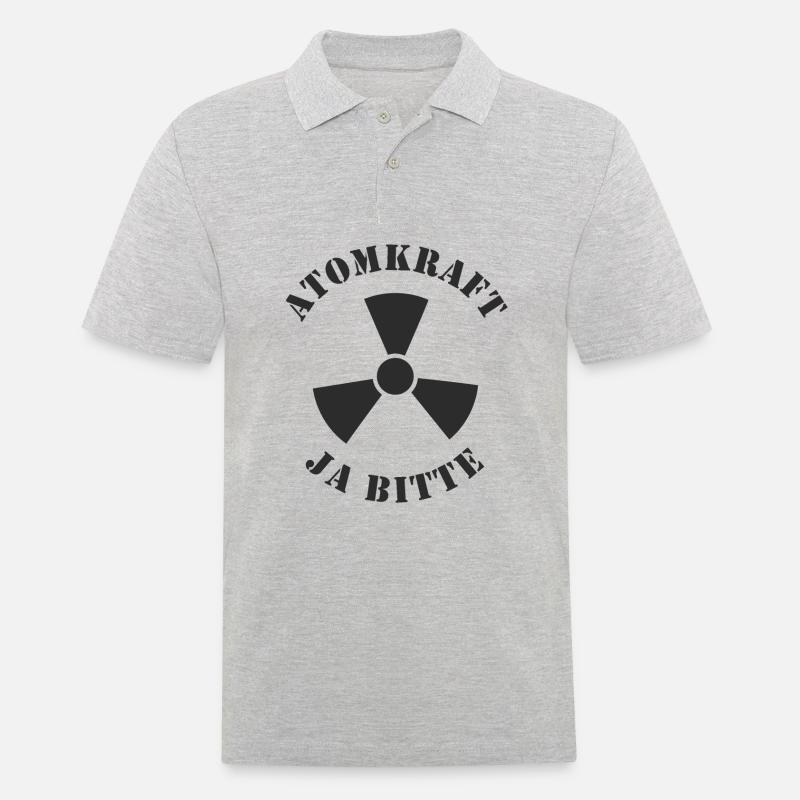 Atomkraft, Ja bitte - Männer Poloshirt - Grau meliert