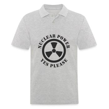 L’énergie nucléaire, oui s’il vous plaît, l’énergie nucléaire - Polo Homme - gris chiné - Devant - Kai (181cm)