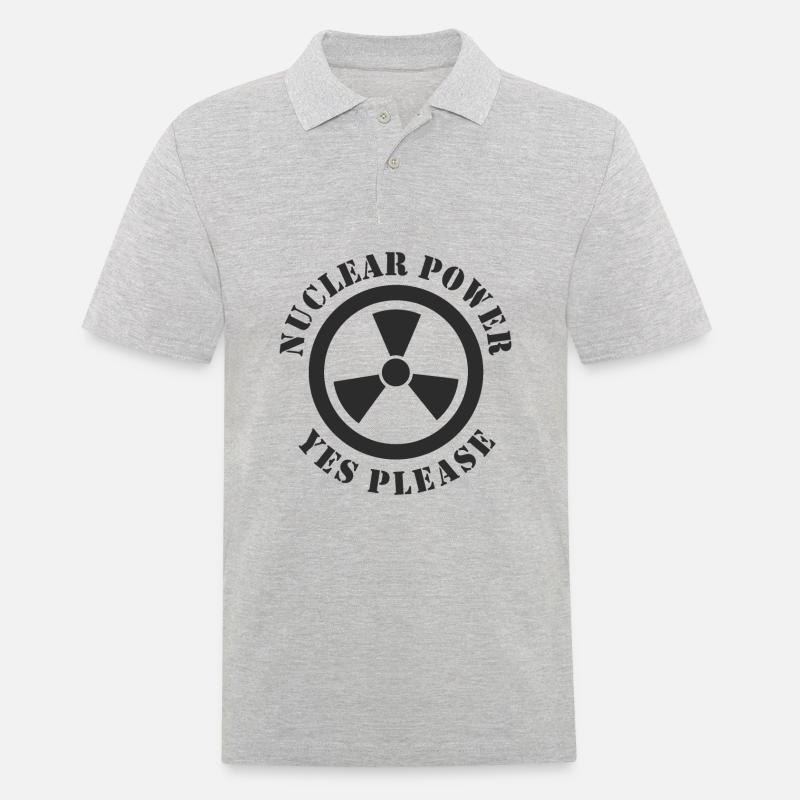 Atomkraft, Ja bitte, Kernenergie - Männer Poloshirt - Grau meliert