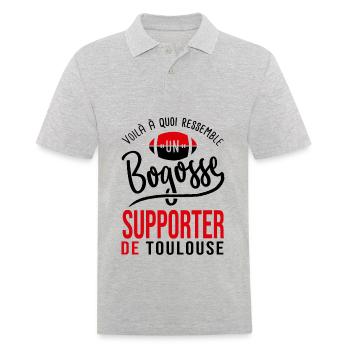 rugby supporter bogosse toulouse rugby humour - Polo Homme - gris chiné - Devant - Kai (181cm)