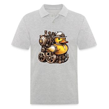 Gummiente / Badeente / Wasser / Badewanne - Männer Poloshirt - Grau meliert - Vorne - Kai (181cm)
