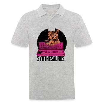 Synthesizer Analog Modular Vintage Retrowave - Men's Polo Shirt - heather grey - Front - Kai (181cm)