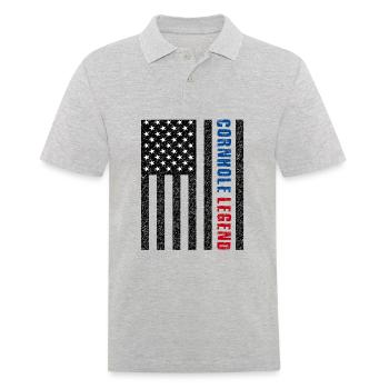 Cornhole Legend États-Unis - Polo Homme - gris chiné - Devant - Kai (181cm)