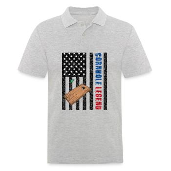 Cornhole Legend États-Unis - Polo Homme - gris chiné - Devant - Kai (181cm)