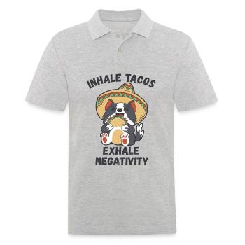 Inhalez des tacos, expirez la négativité - Polo Homme - gris chiné - Devant - Kai (181cm)