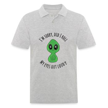 Tut mir leid, habe ich meine Augen laut verdreht? - Männer Poloshirt - Grau meliert - Vorne - Kai (181cm)