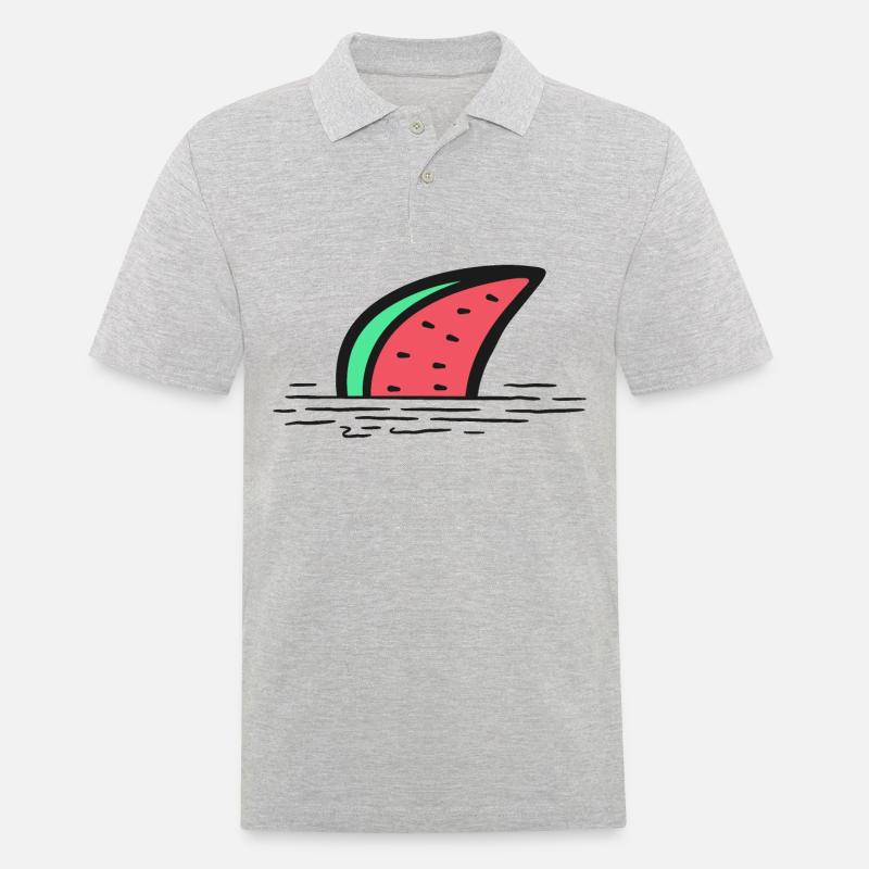 Aileron de requin pastèque - Polo Homme - gris chiné