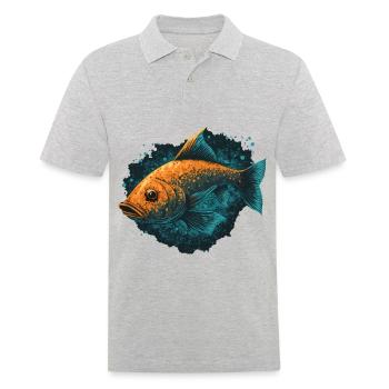 Fischkopf - Männer Poloshirt - Grau meliert - Vorne - Kai (181cm)