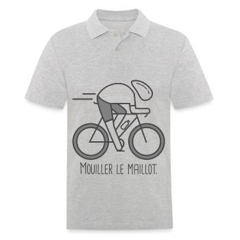 velo vélo vélos velos cycliste Mouiller le maillot - Polo Homme - gris chiné - Devant - Kai (181cm)