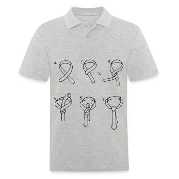 Wie man einen Krawattenknoten macht - Männer Poloshirt - Grau meliert - Vorne - Kai (181cm)