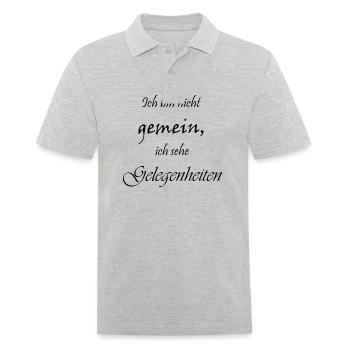 Ich bin nicht gemein - Männer Poloshirt - Grau meliert - Vorne - Kai (181cm)