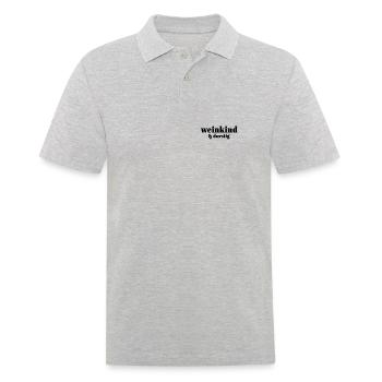 Weinkind Wein Alkohol Trinker Rot - Weisswein - Männer Poloshirt - Grau meliert - Vorne - Kai (181cm)
