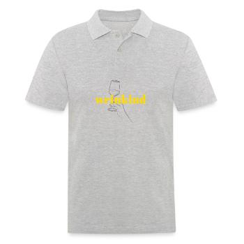 Weinkind Wein Alkohol Trinker Rot - Weisswein - Männer Poloshirt - Grau meliert - Vorne - Kai (181cm)