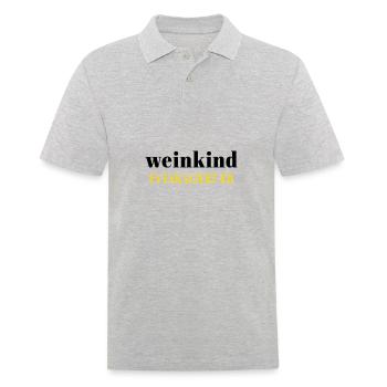 Weinkind Wein Alkohol Trinker Rot - Weisswein - Männer Poloshirt - Grau meliert - Vorne - Kai (181cm)