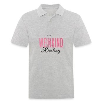 Weinkind Wein Alkohol Trinker Rot - Weisswein - Männer Poloshirt - Grau meliert - Vorne - Kai (181cm)