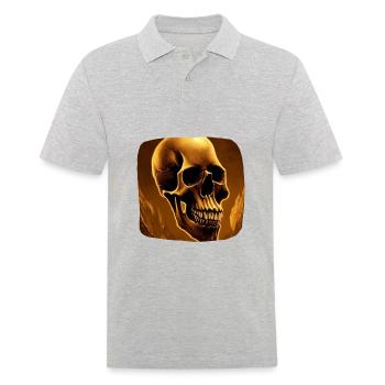 Skull Biker - Men's Polo Shirt - heather grey - Front - Kai (181cm)