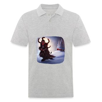 Krampus - Men's Polo Shirt - heather grey - Front - Kai (181cm)