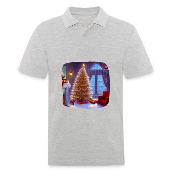 Christmas tree - Men's Polo Shirt - heather grey - Front - Kai (181cm)