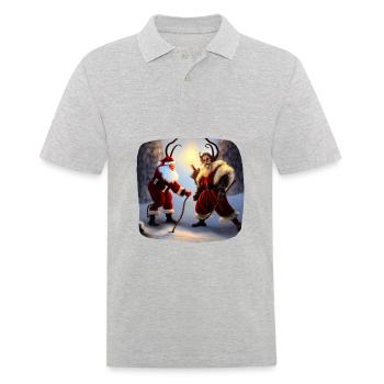 Père Noël & Krampus - Polo Homme - gris chiné - Devant - Kai (181cm)