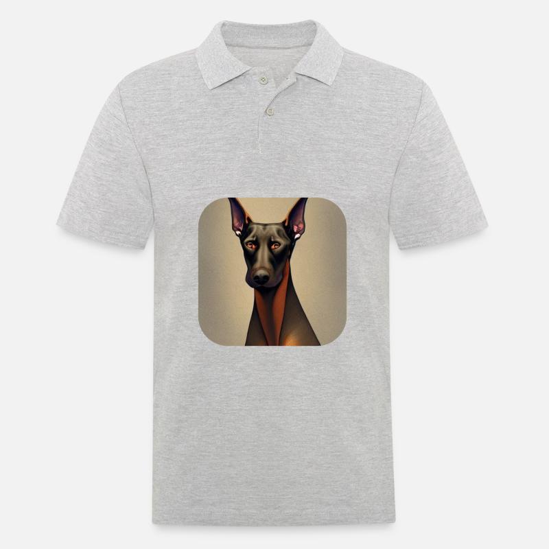 Dobermann - Männer Poloshirt - Grau meliert