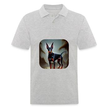 Doberman - Men's Polo Shirt - heather grey - Front - Kai (181cm)