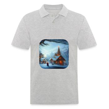 Motif de Noël - Polo Homme - gris chiné - Devant - Kai (181cm)