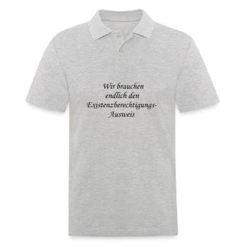 Existenzberechtigungs Ausweis - Männer Poloshirt - Grau meliert - Vorne - Kai (181cm)