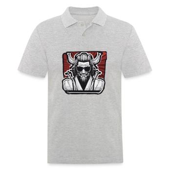Samurai / Japanisch / Harakiri / Katana / Mann - Männer Poloshirt - Grau meliert - Vorne - Kai (181cm)
