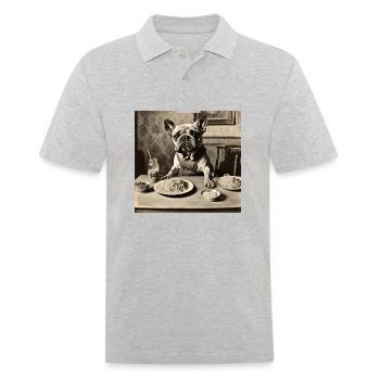 Dog / Animal / Photo / Wild / Funny / Barking - Men's Polo Shirt - heather grey - Front - Kai (181cm)
