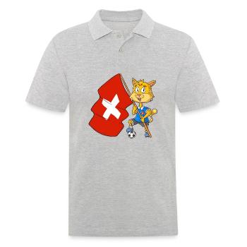 Chat fan suisse - Polo Homme - gris chiné - Devant - Kai (181cm)